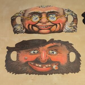 Vintage Style Character Paper Masks NEW(4)